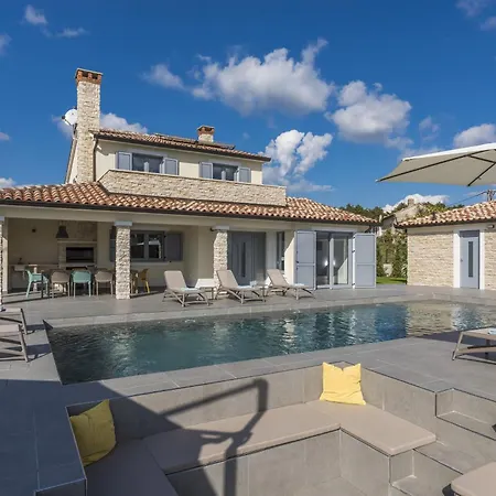 Aurelia Near Labin For 9 Persons With Heated 60 M2 Pool, Wellness & Kids Playground *
