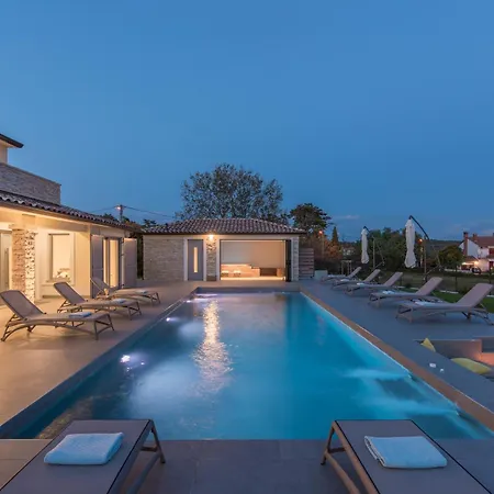 Aurelia Near Labin For 9 Persons With Heated 60 M2 Pool, Wellness & Kids Playground