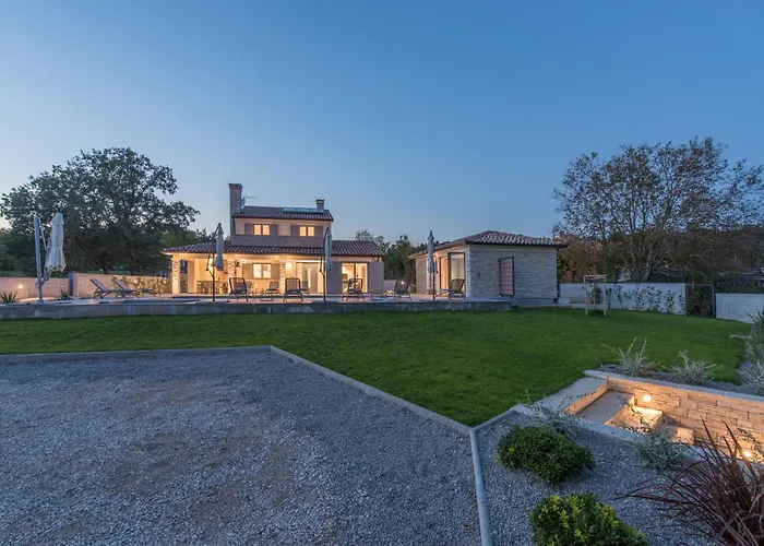 Aurelia Near Labin For 9 Persons With Heated 60 M2 Pool, Wellness & Kids Playground *