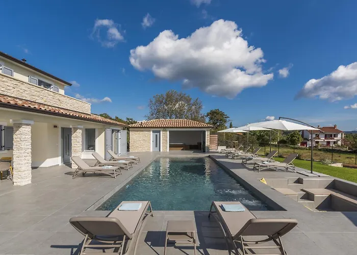 Aurelia Near Labin For 9 Persons With Heated 60 M2 Pool, Wellness & Kids Playground Veligolji